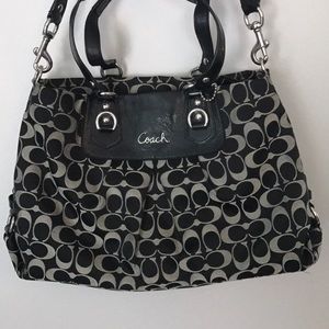 Black/silver Coach purse